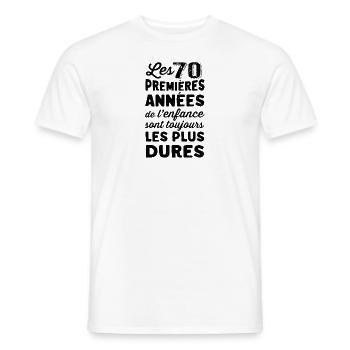70 ans Anniversaire Gateau Papy Humour Retraité Pa - Men's T-Shirt - white - Front - AI Model Male 178 dark (178cm)