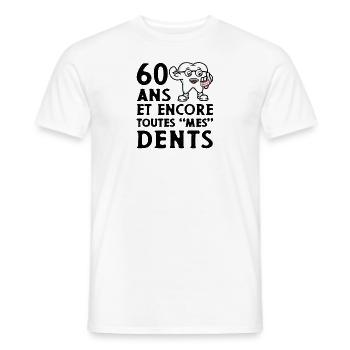 60 ans Anniversaire Papy Humour Retraité Papi Rigo - Men's T-Shirt - white - Front - AI Model Male 178 dark (178cm)