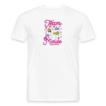 Team de la Mariée Enterrement de vie de jeune fill - Men's T-Shirt - white - Front - AI Model Male 178 dark (178cm)
