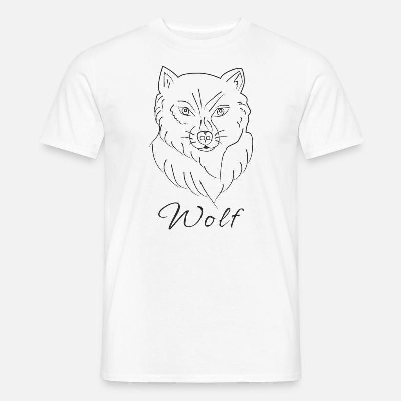 Wolfsgesicht - Männer T-Shirt - Weiß