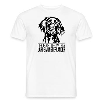 Large Munsterlander life is better Hunde Wilsigns - Männer T-Shirt - Weiß - Vorne - AI Model Male 178 dark (178cm)
