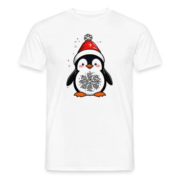 Pingouin de Noël Père Noël Père Noël Cadeau de Noël - T-shirt homme - blanc - Devant - AI Model Male 178 dark (178cm)