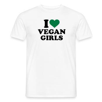 I love Vegan girls - Men's T-Shirt - white - Front - AI Model Male 178 dark (178cm)