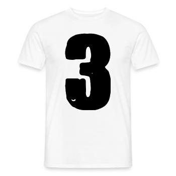 Maillot numéro 3 - T-shirt homme - blanc - Devant - AI Model Male 178 dark (178cm)