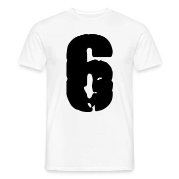 Maillot numéro 6 - T-shirt homme - blanc - Devant - AI Model Male 178 dark (178cm)