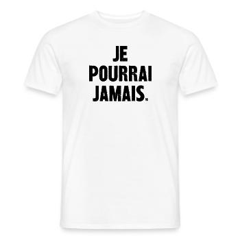 je pourrai jamais - T-shirt homme - blanc - Devant - AI Model Male 178 dark (178cm)