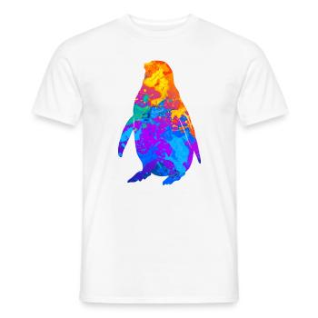 Penguin Penguins Animal Lovers Silhouette Penguins - Men's T-Shirt - white - Front - AI Model Male 178 dark (178cm)