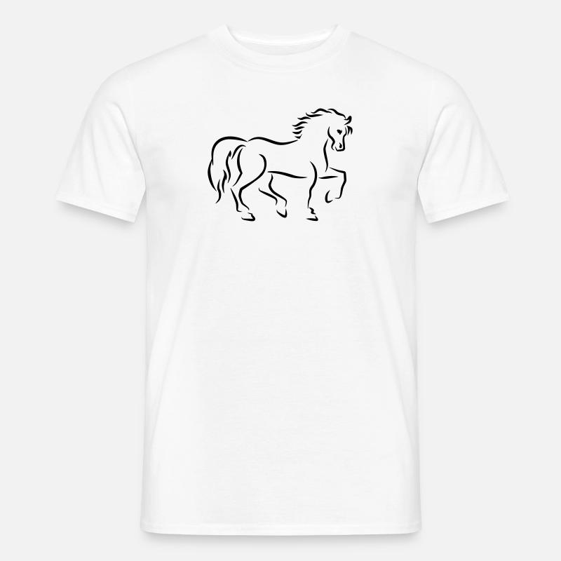 Pferd - Männer T-Shirt - Weiß
