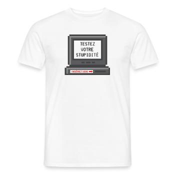 testez votre stupidité - T-shirt homme - blanc - Devant - AI Model Male 178 dark (178cm)