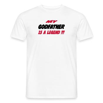 My godfather is a legend !!! 111 - T-shirt homme - blanc - Devant - AI Model Male 178 dark (178cm)