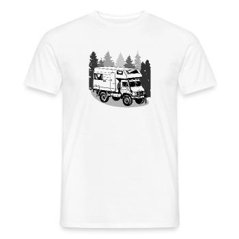 Camping - Unimog - Aventure - Oldtimer - T-shirt homme - blanc - Devant - AI Model Male 178 dark (178cm)