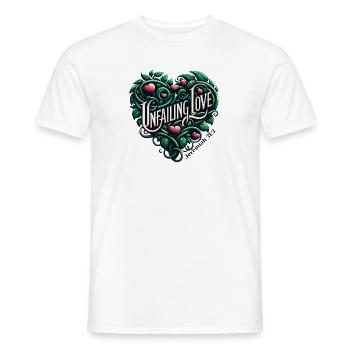 Unerschütterliche Liebe Jeremia 31:3 Botanisches - Männer T-Shirt - Weiß - Vorne - AI Model Male 178 dark (178cm)