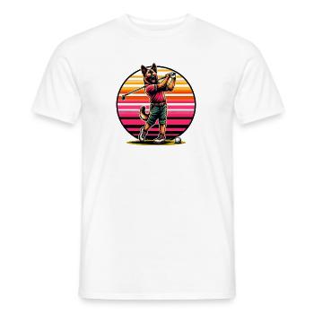 Drôle Malinois Chien Golf Jeu Design Cool - T-shirt homme - blanc - Devant - AI Model Male 178 dark (178cm)