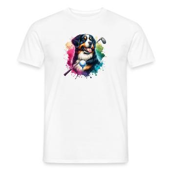 Conception de golf de bouvier bernois drôle pour cool - T-shirt homme - blanc - Devant - AI Model Male 178 dark (178cm)