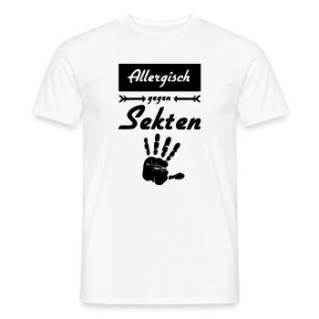 Allergisch gegen Sekten Geschenk - Männer T-Shirt - Weiß - Vorne - AI Model Male 178 dark (178cm)