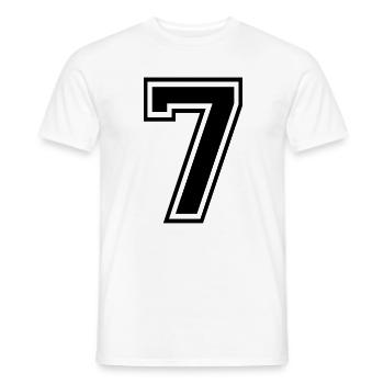 7 - Männer T-Shirt - Weiß - Vorne - AI Model Male 178 dark (178cm)