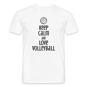 keep calm and love volleyball / love volleyball - Men's T-Shirt - white - Front - AI Model Male 178 dark (178cm)