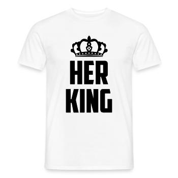 Her King - Men's T-Shirt - white - Front - AI Model Male 178 dark (178cm)