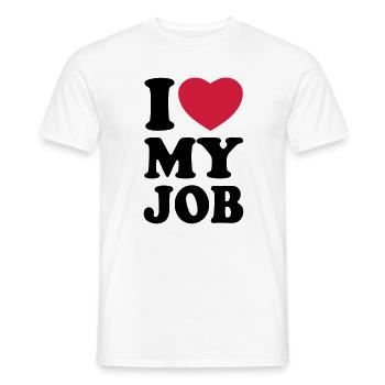 I love my job - Jeg elsker mit job - Mænd T-shirt - hvid - Foran - AI Model Male 178 dark (178cm)