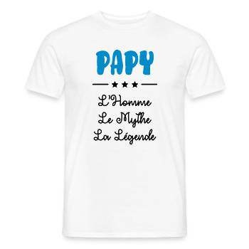 Papy Papi Grand Père Grand-Père Famille Noël - Men's T-Shirt - white - Front - AI Model Male 178 dark (178cm)