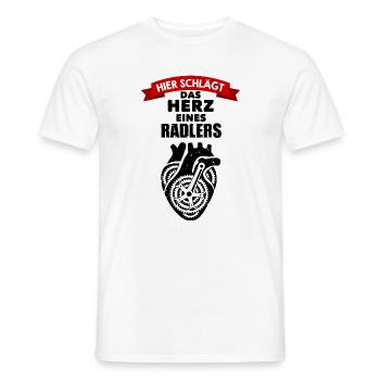 Radsport Spruch Herz eines Radlers für Radprofis - Männer T-Shirt - Weiß - Vorne - AI Model Male 178 dark (178cm)