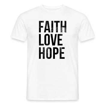 faith love hope (5) croire amour espoir, sw - T-shirt homme - blanc - Devant - AI Model Male 178 dark (178cm)