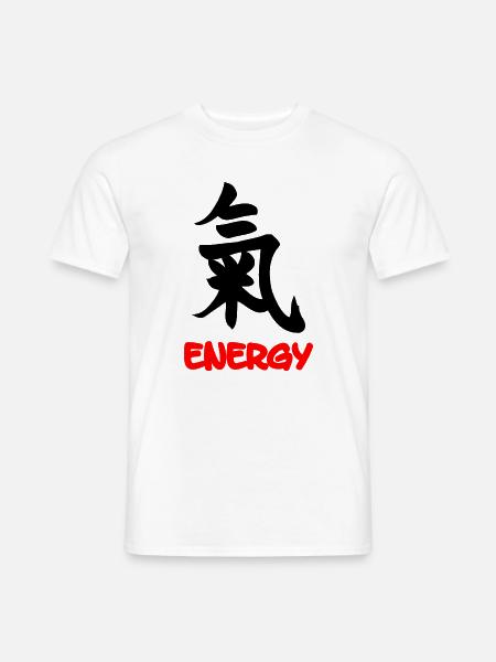 Energie-Kanji-Zeichen mit Text Energie - Männer T-Shirt - Weiß
