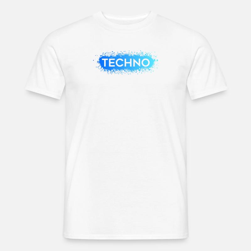 Techno Techno Blue Splat - Men’s T-shirt - white