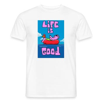 LIFE IS GOOD - T-shirt homme - blanc - Devant - AI Model Male 178 dark (178cm)