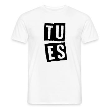 TU ES - Männer T-Shirt - Weiß - Vorne - AI Model Male 178 dark (178cm)