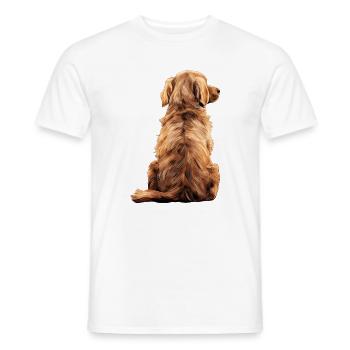 Golden retriever - T-shirt homme - blanc - Devant - AI Model Male 178 dark (178cm)