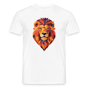 Colorful Lion Illustration - Men's T-Shirt - white - Front - AI Model Male 178 dark (178cm)