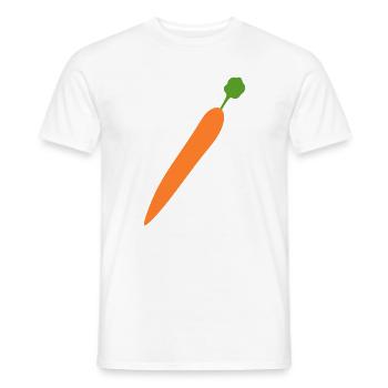 Vibrant Carrot Illustration for Food Lovers - Men's T-Shirt - white - Front - AI Model Male 178 dark (178cm)