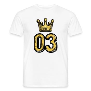 3 Zahl Krone - Männer T-Shirt - Weiß - Vorne - AI Model Male 178 dark (178cm)