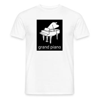 Large Piano Silhouette - Men's T-Shirt - white - Front - AI Model Male 178 dark (178cm)