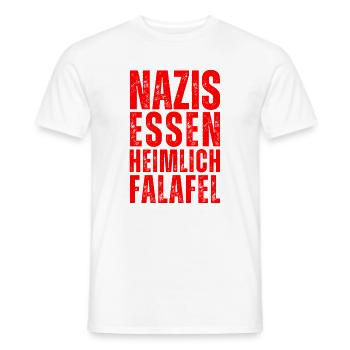 « Les nazis mangent secrètement des falafels » - antiracisme ! - T-shirt homme - blanc - Devant - AI Model Male 178 dark (178cm)