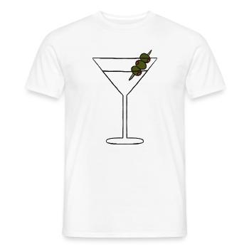 Martini-Silhouette am Olivenspieß - Männer T-Shirt - Weiß - Vorne - AI Model Male 178 dark (178cm)