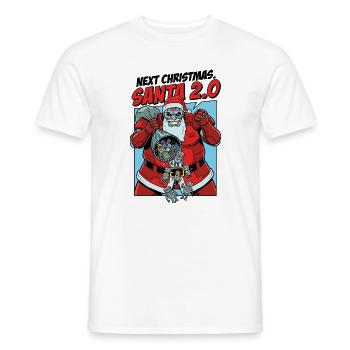 Santa 2.0 Cyborg - Men's T-Shirt - white - Front - AI Model Male 178 dark (178cm)