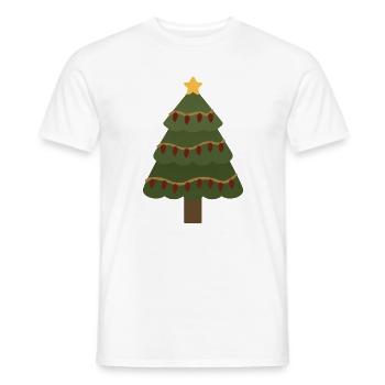Cozy Christmas Tree with Garland Lights - Men's T-Shirt - white - Front - AI Model Male 178 dark (178cm)