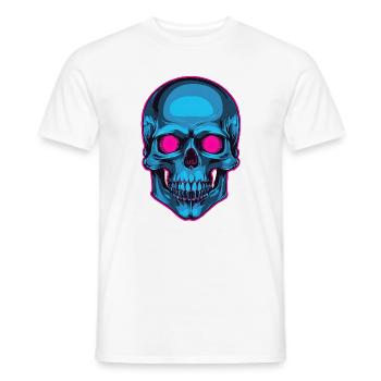 Neon skull with pink eyes - Men's T-Shirt - white - Front - AI Model Male 178 dark (178cm)