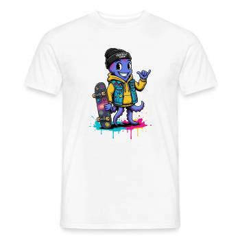 Tentakel Skate Crew Cartoon - Männer T-Shirt - Weiß - Vorne - AI Model Male 178 dark (178cm)