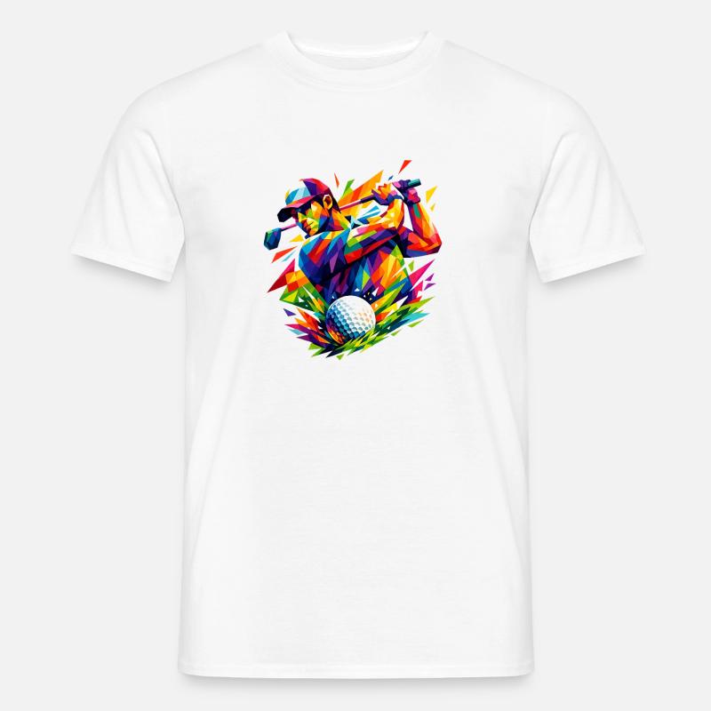 Explosion de couleurs dans les coups de golf - T-shirt homme - blanc