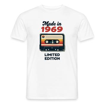 Made in 1969 – Vintage Cassette - Men's T-Shirt - white - Front - AI Model Male 178 dark (178cm)
