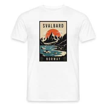 Découvrez les aventures polaires du Svalbard en Norvège - T-shirt homme - blanc - Devant - AI Model Male 178 dark (178cm)