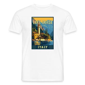 Explore Beauty of Lake Garda in Italy - Men's T-Shirt - white - Front - AI Model Male 178 dark (178cm)