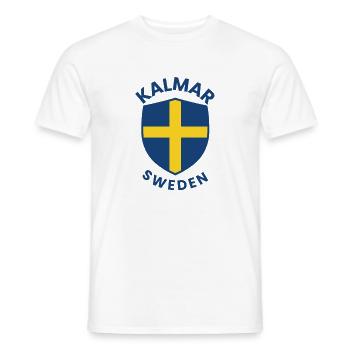 Kalmar-Schild Schweden - Männer T-Shirt - Weiß - Vorne - AI Model Male 178 dark (178cm)
