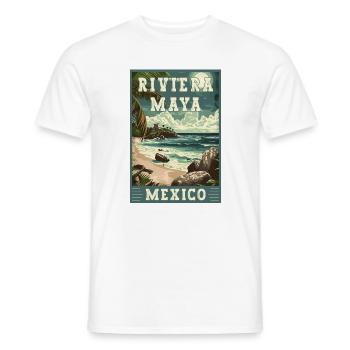 Découvrez le Paradis en Riviera Maya - Mexique - T-shirt homme - blanc - Devant - AI Model Male 178 dark (178cm)
