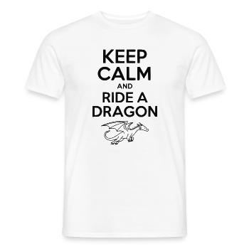 Keep Calm and Ride a Dragon - Men's T-Shirt - white - Front - AI Model Male 178 dark (178cm)