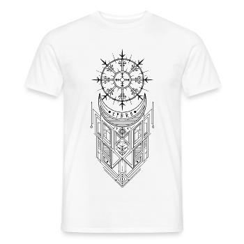 Vegvisir Runes Compass - Vikings Celtes germanique - T-shirt homme - blanc - Devant - AI Model Male 178 dark (178cm)