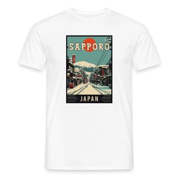 Discover Captivating City of Sapporo in Japan - Men's T-Shirt - white - Front - AI Model Male 178 dark (178cm)